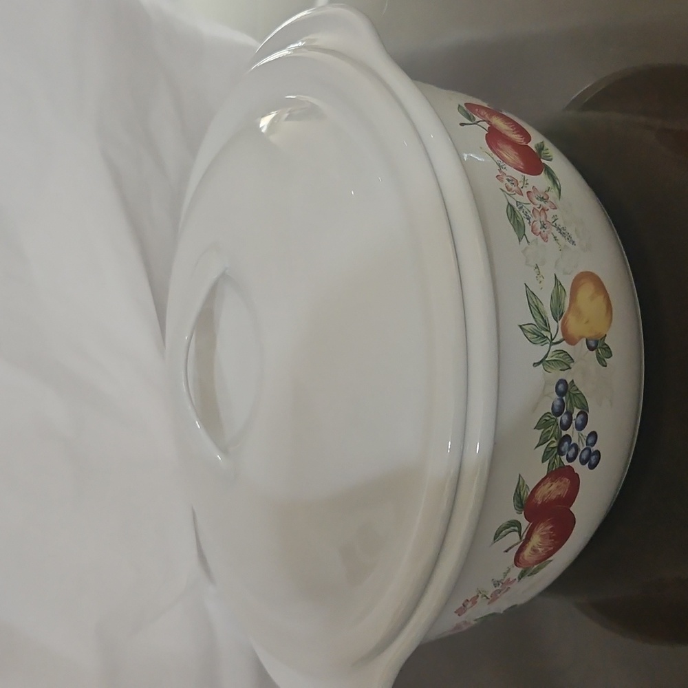 Vintage Corelle Coordinates 2 1/2 Quart Stoneware Casserole Dish Chutney Pattern
